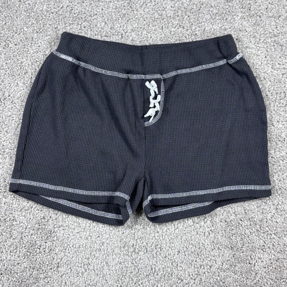 Justify Sleepwear Womens Small Charcoal Gray Waffle Knit Pajama Shorts (READ)